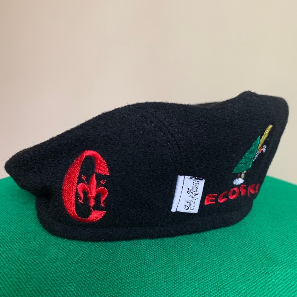 Vintage Black Cabbie Newsboy Cap Conte of Florence